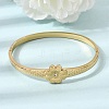 304 Stainless Steel Crystal Rhinestone Hinged Cuff Bangles for Women SA-CBA61B8-07G-1