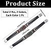 2Pcs 2 Colors Alloy & Leather Cord Bracelets for Men Women BJEW-CL0001-57-2