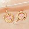 Alloy & Dried Flower Dangle Earrings AL-Z001-01G-02-3