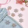 Gorgecraft 10Pcs 2 Colors Crystal Rhinestone Christmas Snowflake Brooch Pin JEWB-GF0001-29-7