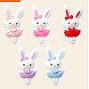 10Pcs 5 Colors Cartoon Rabbit Silicone Beads JX709A-1