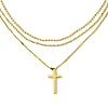 Cross 304 Stainless Steel Pendant Necklaces for Women NJEW-G157-07G-5