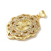 Rack Plating Brass Micro Pave Clear Cubic Zirconia Pendants KK-P267-14C-G-2