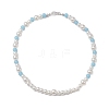 Acrylic Pearl & Luminous Beaded Necklaces for Women NJEW-JN04909-4