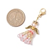 Glass Seed Beaded Angel Pendant Decoration HJEW-MZ00159-01-3