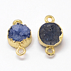 Electroplated Natural & Dyed Druzy Agate Links connectors G-N0168-014B-03-2