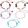 15Pcs 5 Styles Synthetic Turquoise & Natural Rose Quartz & Tiger Eye & Amethyst & Red Jasper Chips & Handmade Seed Beads Bracelet Making AJEW-SC0031-86-7