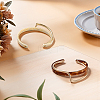 2Pcs 2 Colors Brass Resin Cuff Bracelets for Women BJEW-GO0002-12-4