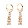 Real 18K Gold Plated Brass Dangle Leverback Earrings EJEW-L269-023G-1