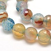 Dyed Natural Agate Faceted Round Beads Strands X-G-E268-20-2