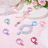 30Pcs Spray Painted Alloy Swivel Lobster Claw Clasps FIND-SC0014-91-3