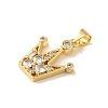 Rack Plating Brass Micro Pave Clear Cubic Zirconia Pendants KK-C047-21A-G-2