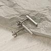 S925 Sterling Silver Geometric Stick Stud Earrings for Men and Women NX0186-5