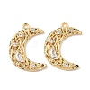 Brass Micro Pave Clear Cubic Zirconia Pendants KK-S531-18G-1