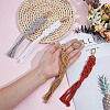 4Pcs 4 Colors Handmade Macrame Cotton Pendant Decoration HJEW-DR0001-11-3