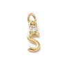 Brass Pave Clear Cubic Zirconia Charms KK-A273-01G-S-1