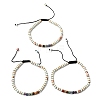 Natural Gemstone & Non-magnetic Hematite Beaded Adjustable Bracelets for Unisex BJEW-K251-09-2