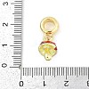 Brass Red Enamel Vegetable European Dangle Charms KK-Z090-06G-02-3