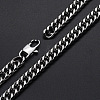 Men's 304 Stainless Steel Cuban Link Chain Necklaces NJEW-T012-01A-61-S-1