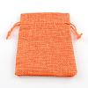 Polyester Imitation Burlap Packing Pouches Drawstring Bags X-ABAG-R005-14x10-11-1