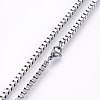 304 Stainless Steel Box Chain Necklaces NJEW-F226-05P-07-2