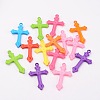 Mixed Color Cross Acrylic Pendants For Jewelry Making Embellishments DIY Craft X-SACR-515-M-2
