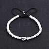 Natural Howlite Braided Bead Bracelets for Women PW-WGAE96F-12-1