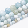 Natural Aquamarine Beads Strands G-S333-8mm-003-2