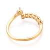 Brass Micro Pave Cubic Zirconia Cup Peg Ring Settings KK-N274-14G-3