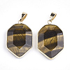 Natural Tiger Eye Pendants G-S344-12A-2