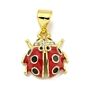 Rack Plating Brass Micro Pave Clear Cubic Zirconia with Enamel Pendant X-KK-B091-37G-01-1