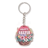 8Pcs 8 Styles Easter Wooden Keychains KEYC-JKC00719-4