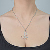 Non-Tarnish 201 Stainless Steel Hollow Butterfly Pendant Necklace NJEW-OY001-97-2