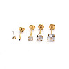 Titanium Steel Clear Cubic Zirconia Threadless Labret Stud WG18B1C-09-1