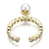 Brass Micro Pave Clear Cubic Zirconia Cuff Rings RJEW-S044-112-NF-4