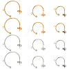 Beebeecraft 24Pcs 6 Style 304 Stainless Steel C-shape Stud Earring Findings FIND-BBC0001-53-1