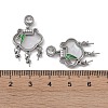 Brass & Shell & Clear Cubic Zirconia Pendants KK-G497-19P-3