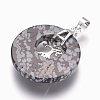 Natural Snowflake Obsidian Pendants G-F573-C09-3