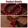 1Pc Cinnabar Round Beads Pendant Decorations HJEW-CA0001-77-4