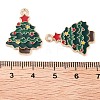 Christmas Theme Barrel Plating Alloy Enamel Pendants PALLOY-S192-01KCG-02-3