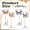 2Pcs 2 Styles Butterfly Alloy Enamel Charms Bookmarks with Chain AJEW-LP0004-24B-2