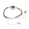 Adjustable Natural Labradorite Braided Bead Bracelets BJEW-JB04559-01-3