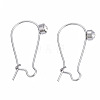 304 Stainless Steel Hoop Earrings Findings Kidney Ear Wires STAS-N092-139-1