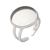 Non-Tarnish 304 Stainless Steel Cuff Ring Settings STAS-E202-02F-P-1