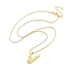 Brass & Plastic Pearl Letter Pandent Box Chain Necklaces for Women NJEW-U017-01G-22-3