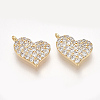 Brass Micro Pave Cubic Zirconia Charms X-KK-S350-286-1