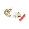 Rack Plating Golden Alloy with Rhinestone Stud Earring Findings EJEW-B036-02G-15-2