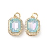 Brass Micro Pave Cubic Zirconia Pendants KK-C252-02H-G-1