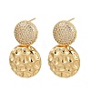 Brass Micro Pave Clear Cubic Zirconia Dangle Stud Earrings EJEW-L275-15G-02-4