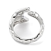 Brass Open Cuff Rings for Women RJEW-D016-03P-3
